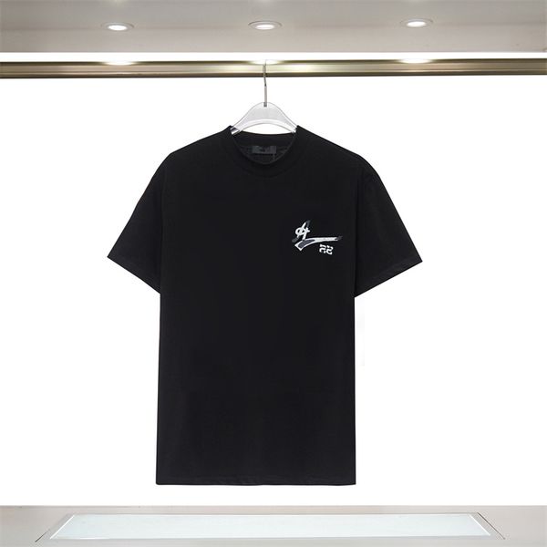 

summer new men's t-shirt high-end printed geometric pattern round neck short sleeve t-shirt elite white-collar workers love handsome su, White;black