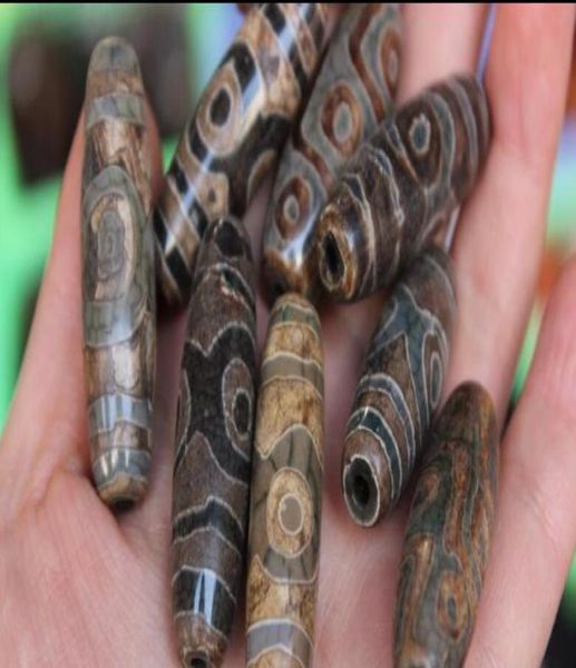 

nine eyes dzi beading magic treasure tibetan medallion dharma dzi bead pendant old material single whole3618444, Black