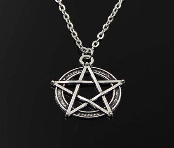 

new vintage star pentagram chain necklace tibetan silver pendant necklace gifts for women punk rock jewelry3040513