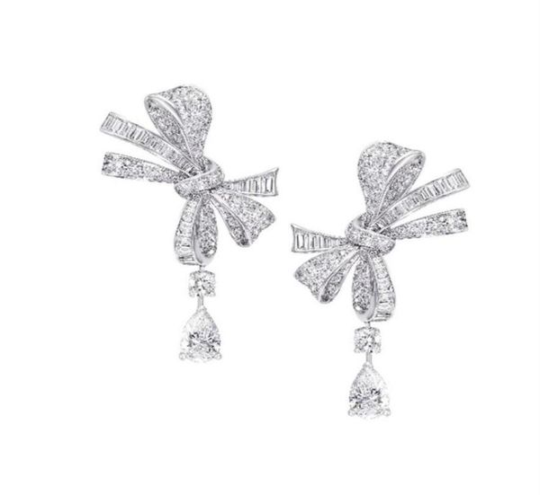 

women039s authentic 925 sterling silver earring delicate bowknot stud earrings for women compatible fashion dangle jewelry270d5696751, Golden;silver