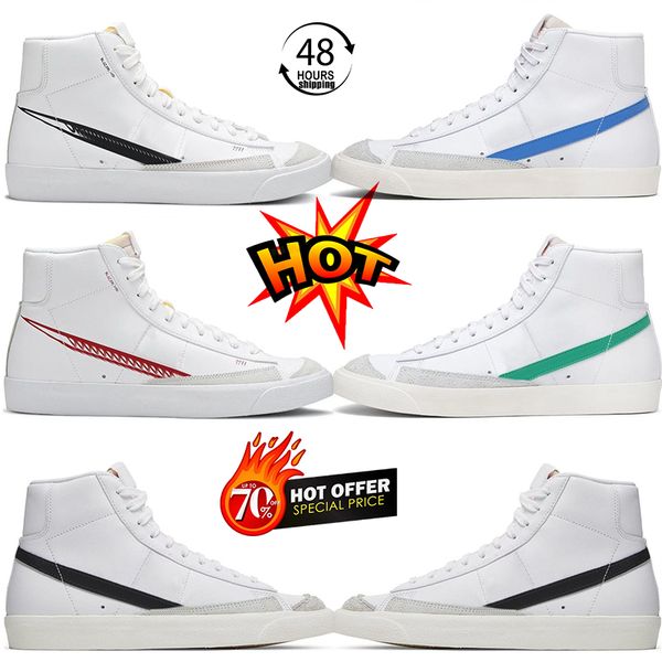 

designer blazer mid 77 casual shoes vintage blazers jumbo men women multi color white black indigo pine green mens platform sneakers