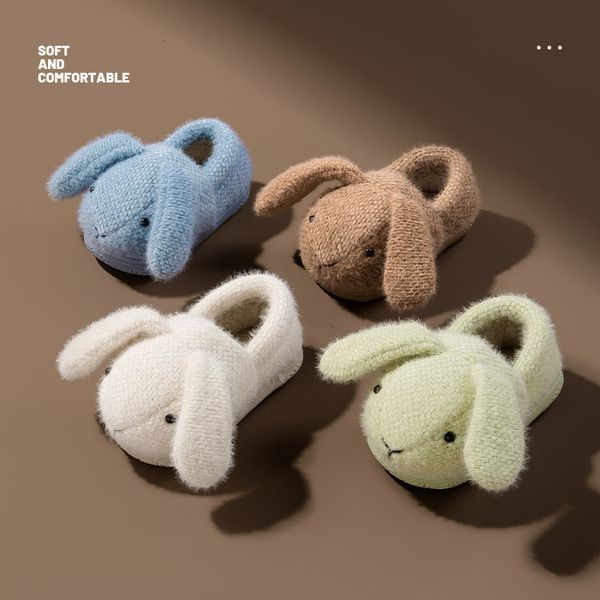 

slipper cute children fuzzy slippers autumn winter home indoor warm cotton slippers baby kids shoes boys girls plush slipper 230710, Black;grey