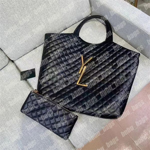 

designer icare plus size shopping bags women super large y handbags fashion totes black white khaki quilted leather shopper shoulder bag wit