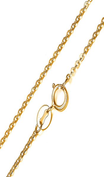 

fashion jewelry rolo chain yellow gold 18k gold plated necklace whitegold for women 1mm 1618 inches 4045cm3732543, Silver