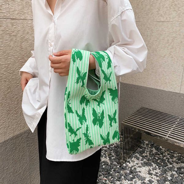 

designer bag tianmi summer new style bag butterfly carrying bag knitted bag small personality tote bag open fashion women's bag