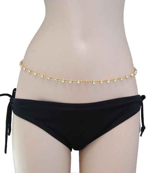 

trendy fashion bikini beach waist chain pearl cross body chain female body jewelry gold color chain women9133328, Silver