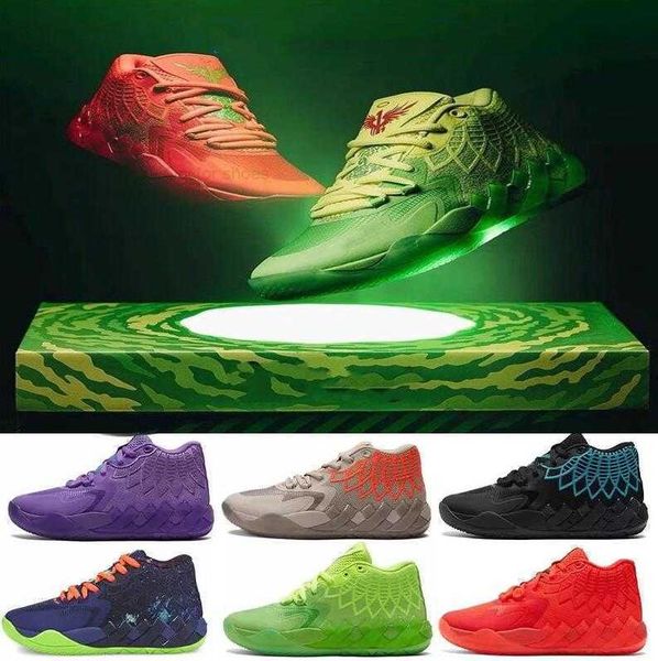 

lamelo ball mb 01 basketball shoes rick and morty red green galaxy purple blue grey black queen buzz city melo galaxy sneakers