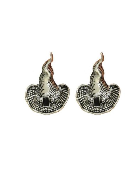 

charm european and american style alloy retro witch hat ear pin simple wild clothing accessories halloween earrings female2101922, Golden