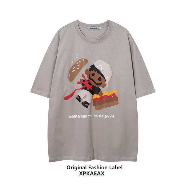 

stussys fashion t-shirt fashion brand american cartoon print oversize couple t-shirt versatile casual short sleeve fashion, White;black