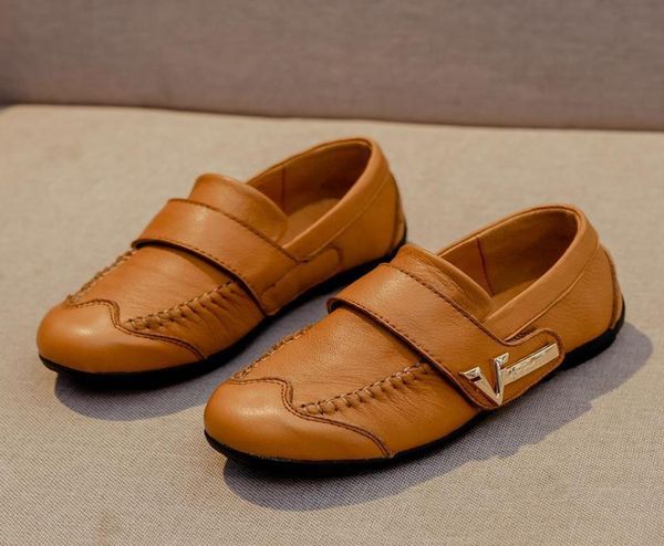 

new genuine kids for boys dress fashion 2020 children loafers big peas student school style leather shoes9933834, Black;red