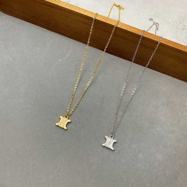 

2022 new triumph pendant necklace fashion small design high sense simple versatile collar chain, Silver