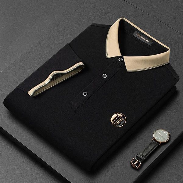 

men's polos springsummer embroidery polo shirt end business leisure sports polo short sleeve tshirt 230710, White;black