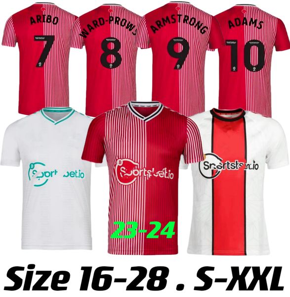 

4xl suthmptons the saints soccer jerseys wardprowse football shirt uniform 23 24 home away third kids men kits djenepo armstrong adams rome, Black