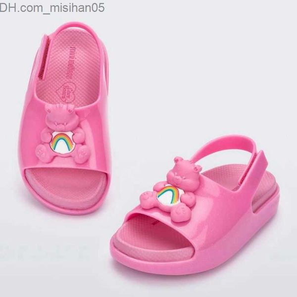 

sandals new mini melissa children's jelly shoes boys and girls thick sole cartoon bear beach shoes summer children's cartoon sanda, Black;red