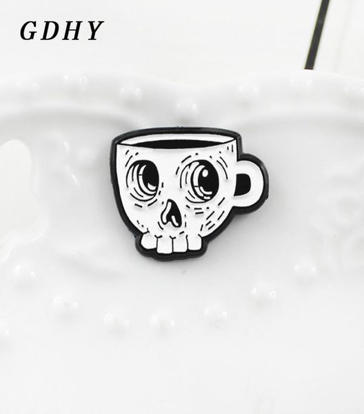 

gdhy white skeleton coffee cup brooch enamel pin skull cup death039s skull cafe lapel shirt brooch emblem halloween gift9293838, Gray