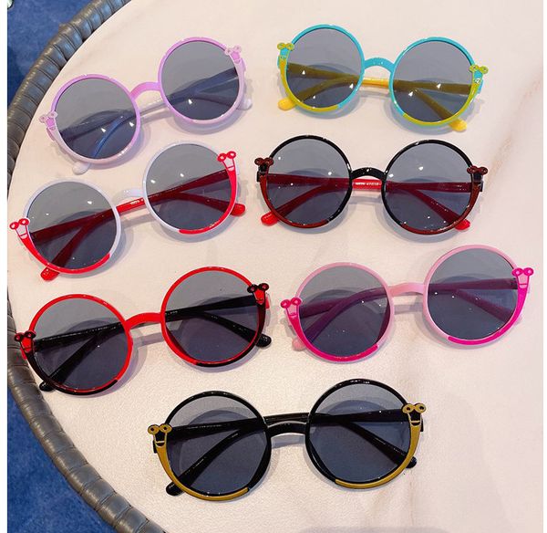 

sunglasses wholesale cartoon snail sunglasses children round eyewear boys/girls fashion glasses kids mirror gafas de sol mujer uv400 230710, Blue