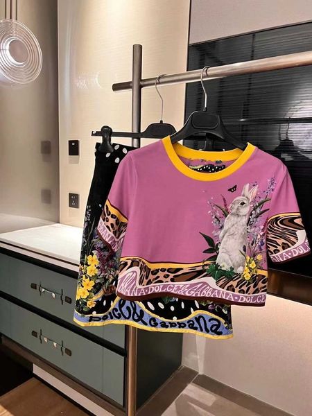 

23ss skirt set womens designer clothing fashion versatile print animal casual set new summer slim fit with hip lift and waist closure women, White