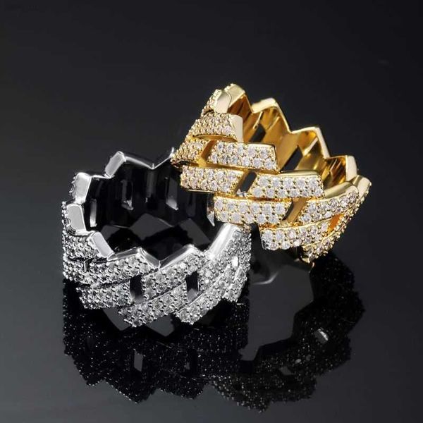 

aaa gems unique solid 925 sterling silver mens iced out 14mm cuban rings moissanite diamond ring with gra