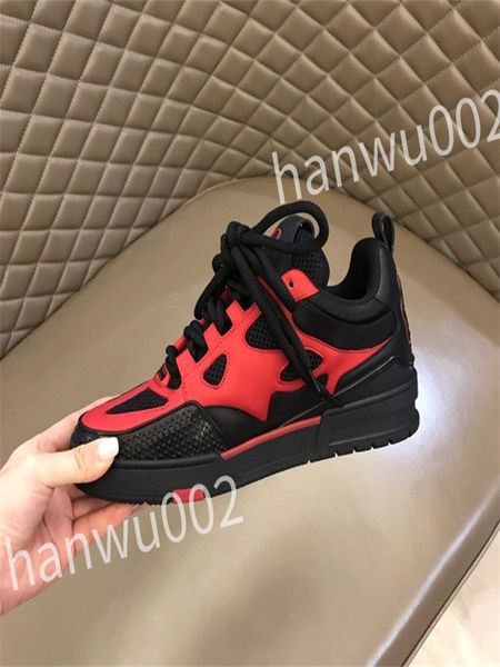 

luxury designer flat sneaker trainer casual shoes leather white letter overlays fashion platform mens womens low sneakers rd230601, Black