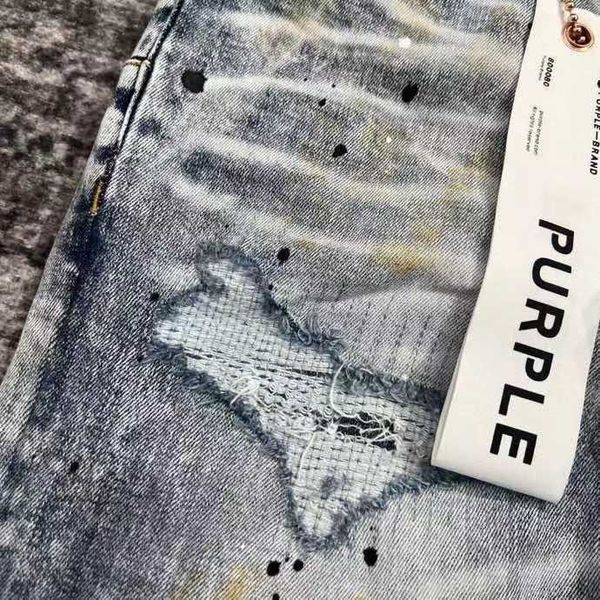 

2023 purple-bran* men designer antiaging slim fit casual jeans556, Blue