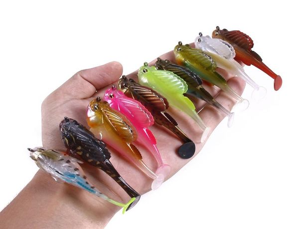 

10pcslot 7cm14g bionic fishing lure set kit bass catfish black carp soft bait casting artificial bait fishing tackle ttail lure7186303