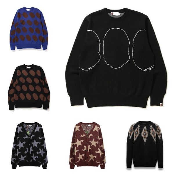

men's women's designer sweaters ape sweater knit sweatshirt crew neck long slevee cardigan hoodie letter embroidery clothing casua, White;black