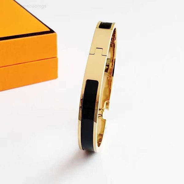 

luxury brand bracelet her max new designer h letter bangle enamel men and women fashion bracelets everyday accessories party wedding valenti, Black