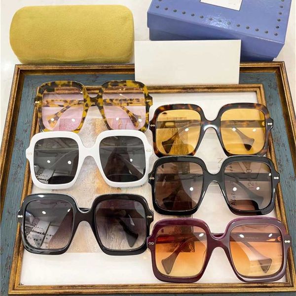 

2023 new family ins fengwang red star same style gg1241s plate large frame sunglasses female, White;black