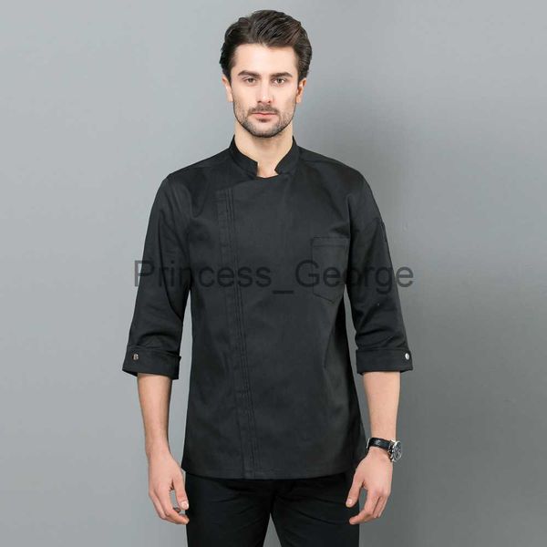

others apparel 2019 new food service kitchen work jackets restaurant chef uniforms sushi bakery cafe waiter catering black white coat x0711