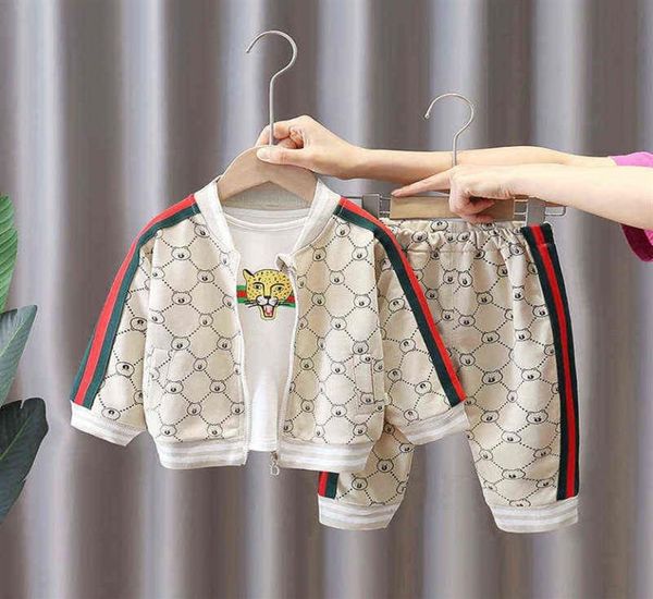 

tracksuits for bebe boys toddler casual sets baby boys clothes sets spring autumn newborn fashion cotton coats pants 3pcs y226634838, White