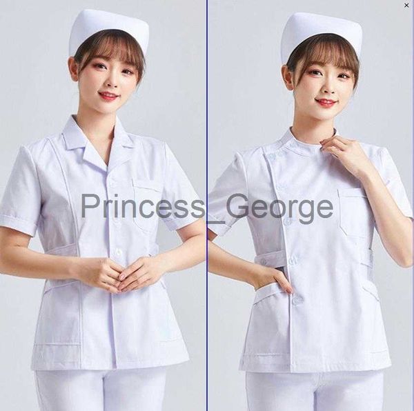 

others apparel white short sleeve scrubs uniforms women pet grooming clinic nursing clothes workwear nurse scrub work pink medical uniform x, Black;white