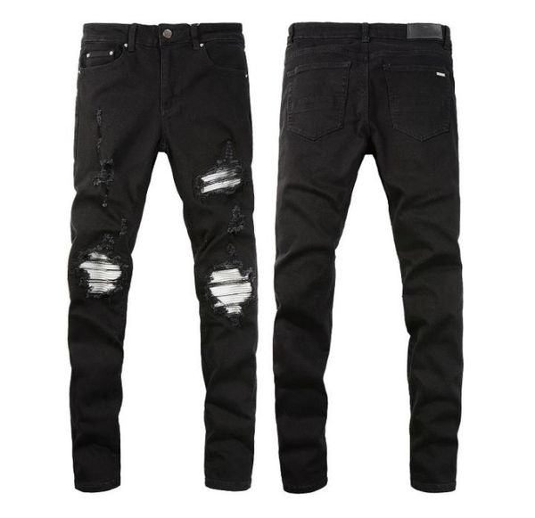 

mens designer jeans fashion blcak grinding hole pants man washed biker trousers fashion casual mature trendy denim pant hip hop mo5965292, Blue