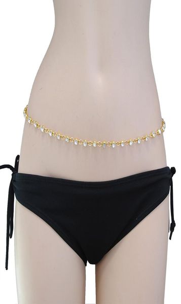 

trendy fashion bikini beach waist chain pearl cross body chain female body jewelry gold color chain women1397545, Silver