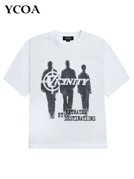

mens tshirts tshirt oversized hip hop cotton short sleeve print graphic korean fashion aesthetic harajuku y2k streetwear clothing 230710, White;black