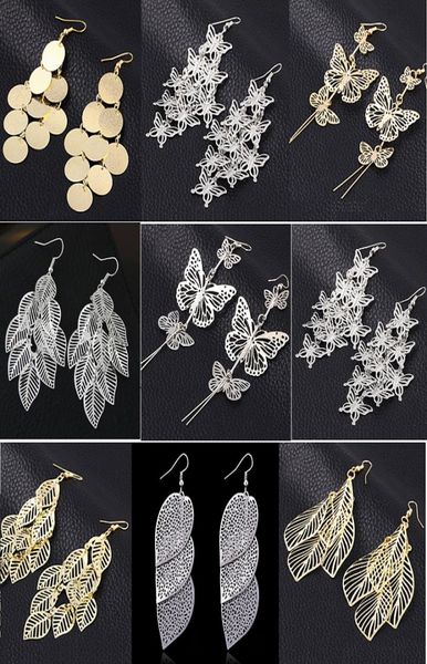 

whole 30 pairs dangle mix styles womens fashion earrings metal dangle silver gold brand new drop party gifts7391225