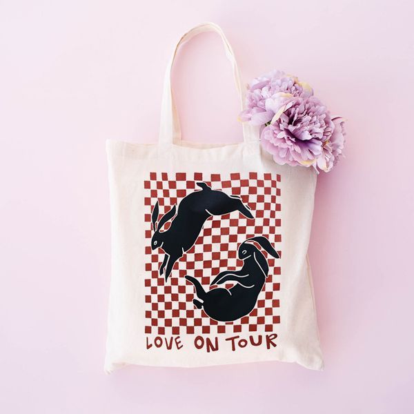

designer tote bag , harry styles love on tour tote bag, rabbit tote