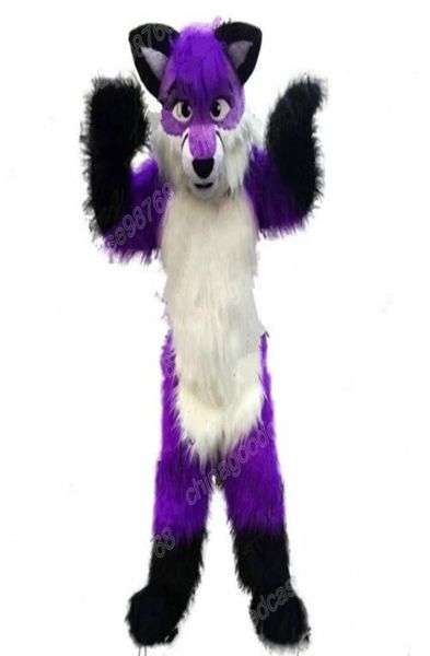 

performance purple fox mascot costume halloween christmas fancy party dress cartoon character outfit suit carnival adults o9020195, Red;yellow