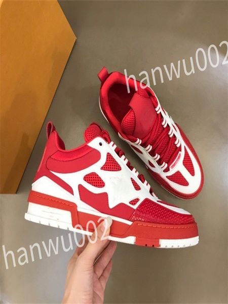 

2023 new r flat sneaker trainer casual shoes leather white letter overlays fashion platform mens womens low sneakers rd230601, Black