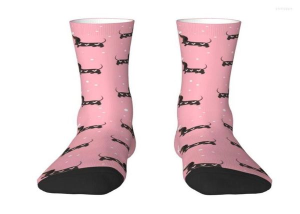

men039s socks sausage dog dress men women warm fashion novelty dachshund crew9767862, Black