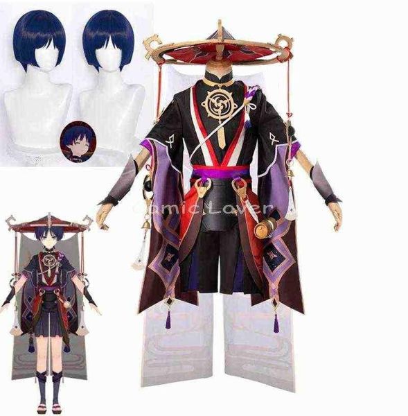 

genshin impact scaramouche cosplay costumes game suit batlle outfit uniform wig halloween party dress new j220712 j2207138693265, Black
