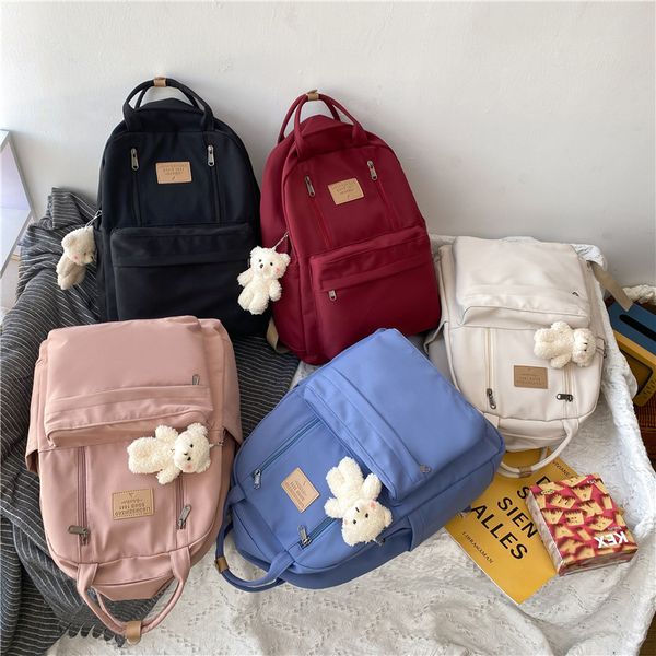 

julyccino multifunction double zipper women backpack teenager girls lapbackpack student shoulder bag korean style schoolbag