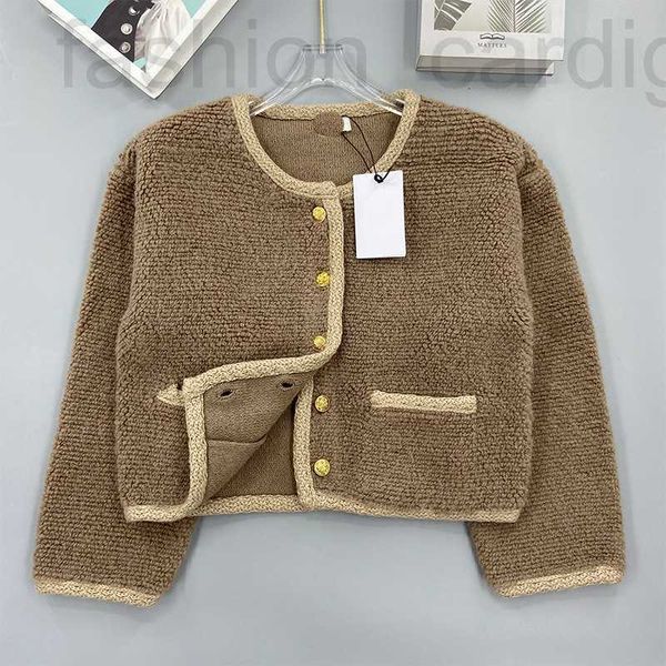 

women's knits & tees designer ce family round neck teddy granular long sleeve cardigan alpaca wool french coat lazy knit ejyq, White