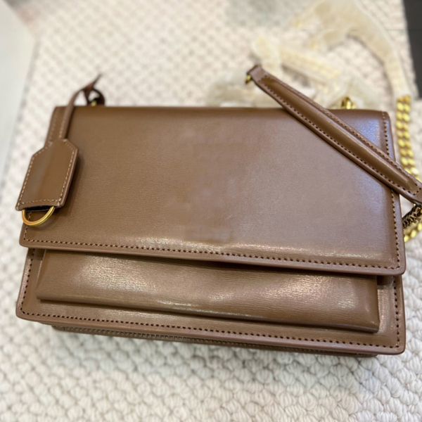 

fashion shoulder luxury designer bag metal chain gold silver women's handbag genuine leather bag flap diagonal messenger bag