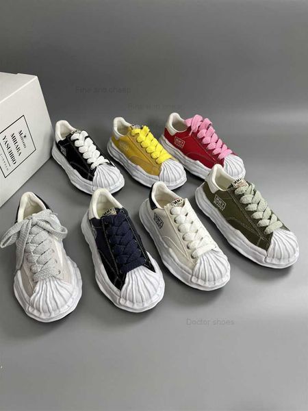 

luxury mmy platform canvas shoes mihara yasuhiro dissolved shell shoes men's shoes sneakers lace-up men's casual shoes women', Black