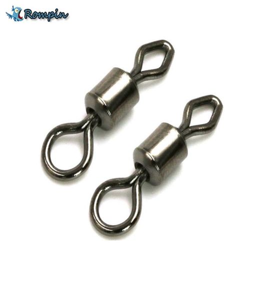 

rompin 50pcslot round and diamond eye rolling swivel fishing tackle fishing accessory swivels fishing connector7836189