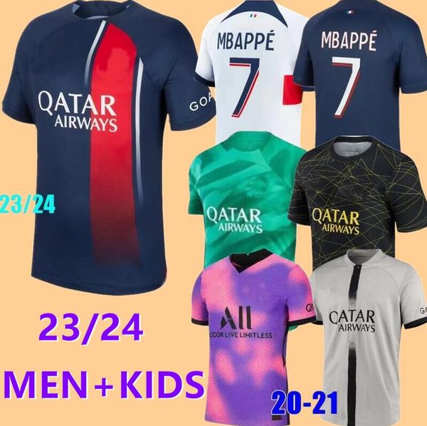 

2023 2024 soccer jerseys maillot de foot mbappe hakimi marquinhos kimpembe paris football shirt 22 23 24 sergio ramos fabian psgs hommes enf, Black;yellow