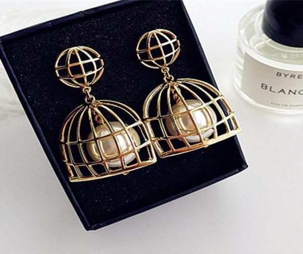 

dangle chandelier women earrings jewelry fashion gold long big pearls pendientes mujer moda brincos boucle d039oreille femme 4609388, Silver