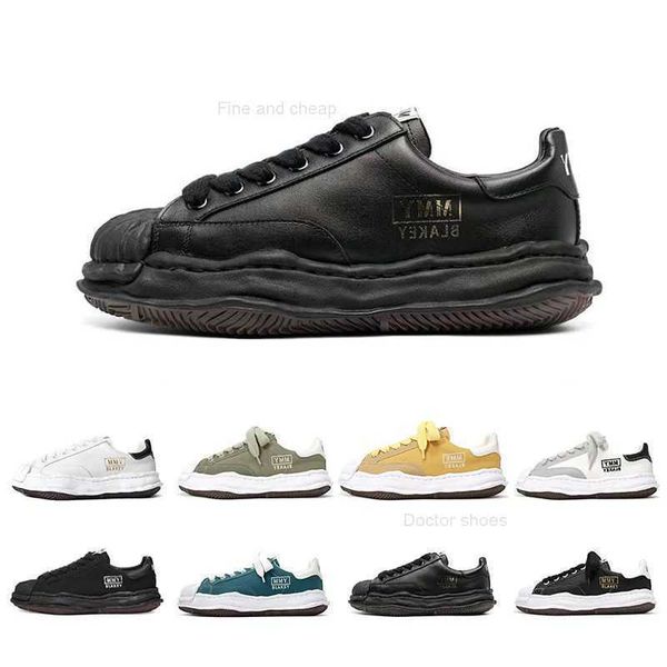

designer maison mihara yasuhiro miharas casual shoes mmy men women triple black white low sole canvas shoe leather original sole cap mens tr