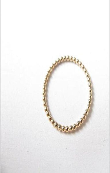 

slim stacking ring beaded gold ring with thin beads lady environmental protection zinc alloy material4595712, Golden;silver