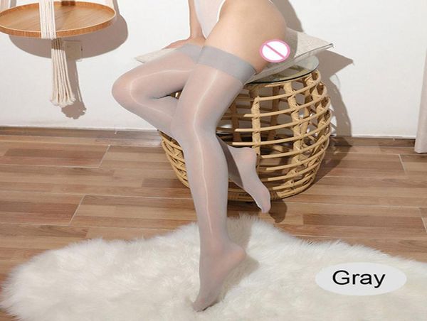 

catsuit costumes elastic stockings oil glossy shiny high stocking candy color over knee socks thigh night club vintage stocki7186509, Black